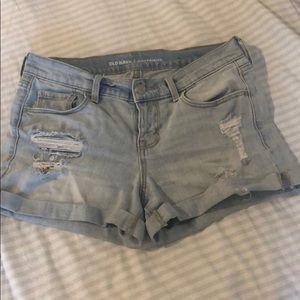 Light Blue Old Navy Ripped Denim Shorts